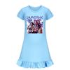 4804 Kids Girls Mira Zoey Rumi Printed Ruffle Short Sleeves Casual Dress