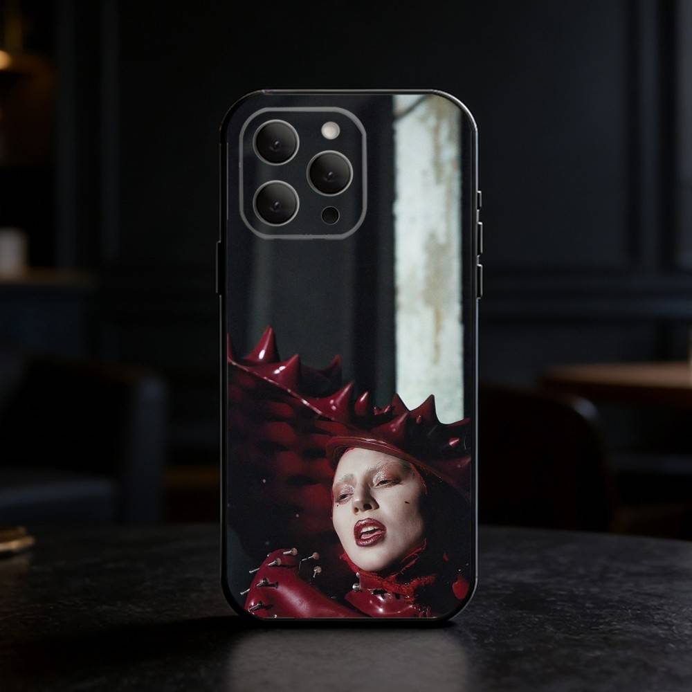 Чехол для телефона L-LADY GAGA MAYHEM Для iPhone 17,16,15,14,13,12,11 Plus,Pro Max,SE4 Мягкий силиконовый черный чехол