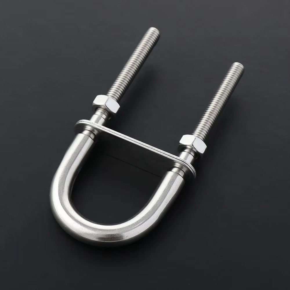 1Pcs Bow Stern Marine U-bolt Metal Screw Pads Boat Hardware with Nut 304 Stainless Steel Eye Rope Rigging Yacht Accessories