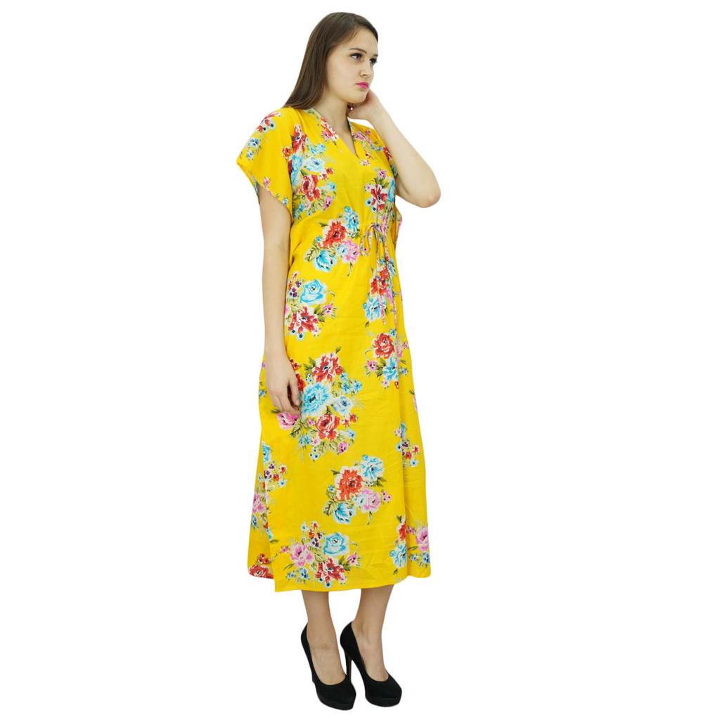 Bimba Women Long Printed Kaftan Soft Modal Cotton Beach Cover Ups Maxi