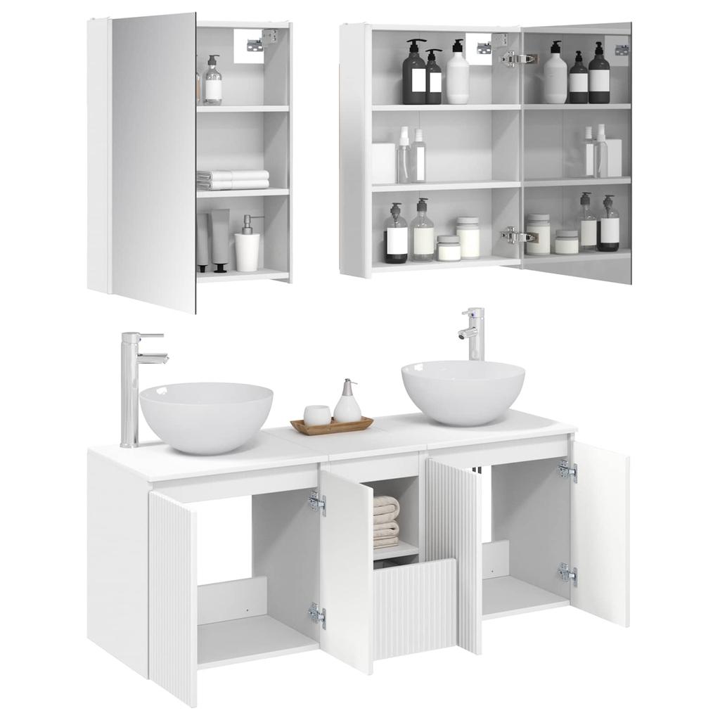 5 Piece Bathroom Cabinet Set White 53 x 15.5 x 70 cm