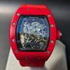 Б/У Новые Часы Richard Mille Типа Кварцевые Часы-Посвящение Резиновый Бочкообразный Красный Красный Люкс Люкс Спортивные
