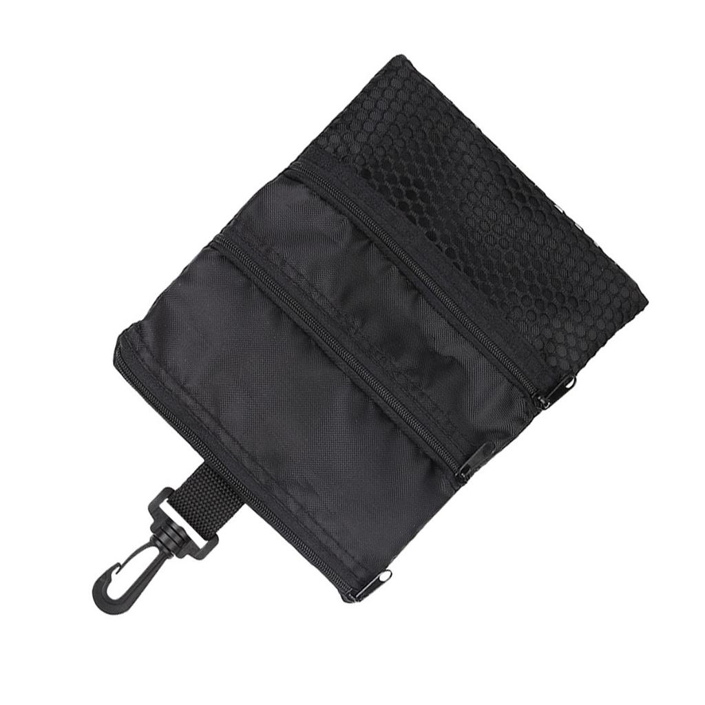 Portable Golf Ball Accessories Multi Pocket Black Zipper Handbag Bag