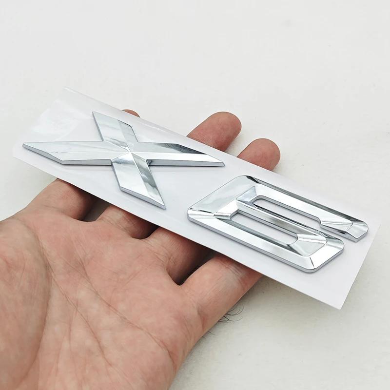 NEW 3D ABS Car Rear Trunk Emblem Badge Sticker For BMW X1 X2 X3 X5 X6 GT Z4 Glossy Black Chrome Logo Decal Styling Accessories IK7