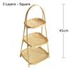 1Pcs 1/2/3 Layer Bamboo Woven Basket Fruit Food Vegetable Standing Tray New Storage Basket