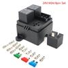 12V/24V Marine Fuse Box 3 Way 4/5 Pin 40/80A Car Fuse Set Pre-Wired Double Circuit Protection Fuse Relays Box for Truck RV Boat