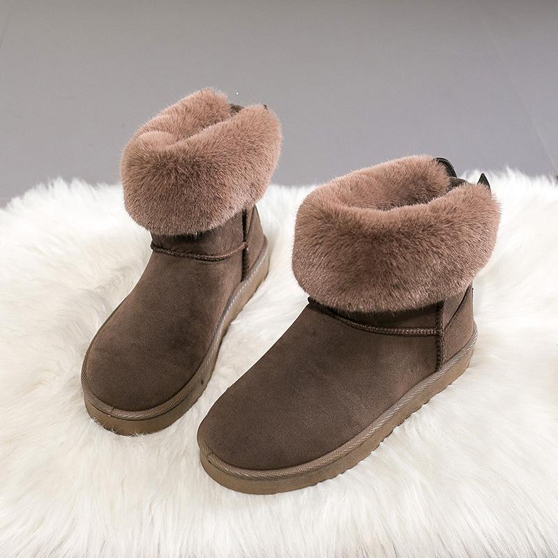 Rhinestone Rabbit Ear Women Winter Snow Boots Velvet Padded Shoes Boots Outdoor Fur Keep Warm Shoes Female Solid Casual Boots