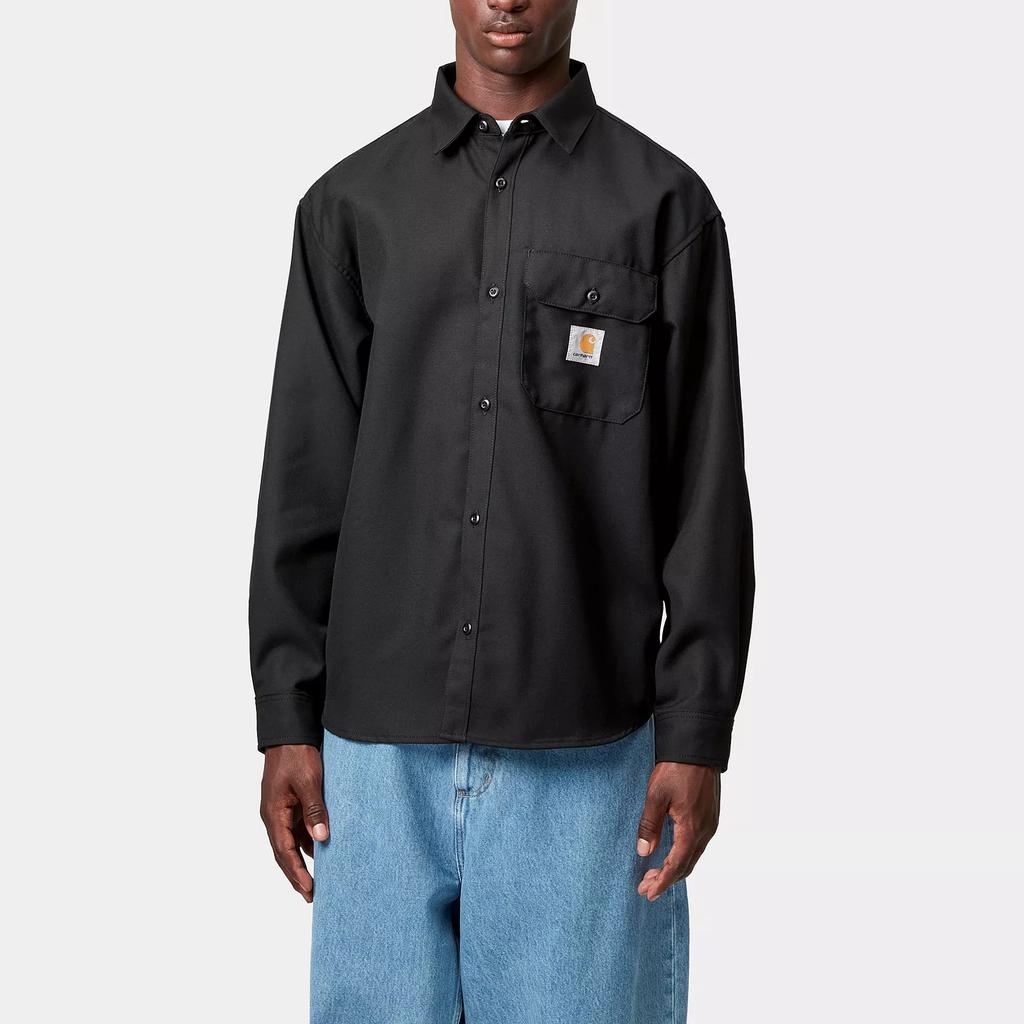 Carhartt WIP FW25 Рубашка с длинным рукавом Ray Свободный крой С клапаном и пуговицами Нагрудные карманы Удобная рубашка с длинным рукавом Мужские рубашки I035626-89-01