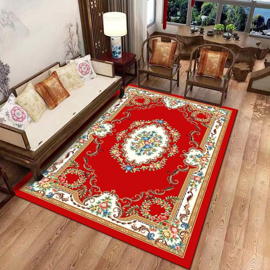Retro Europe Persia Style Flowers Carpet Living Room Sofa Bedroom Study Bathroom Kitchen Entrance Door Mat Non-slip Decor Rug