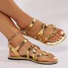Fashion Women Sandals New Flat Clip-toe Casual Sandals Women Rome Narrowband Ankle Sandals Buckle Strap Beach Designer Shoes for Women