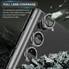 1 Set For Samsung Galaxy S24 S23 Ultra S24 S23 Plus Bling Glitter Diamond Metal Camera Lens Protector Ring with Tempered Glass