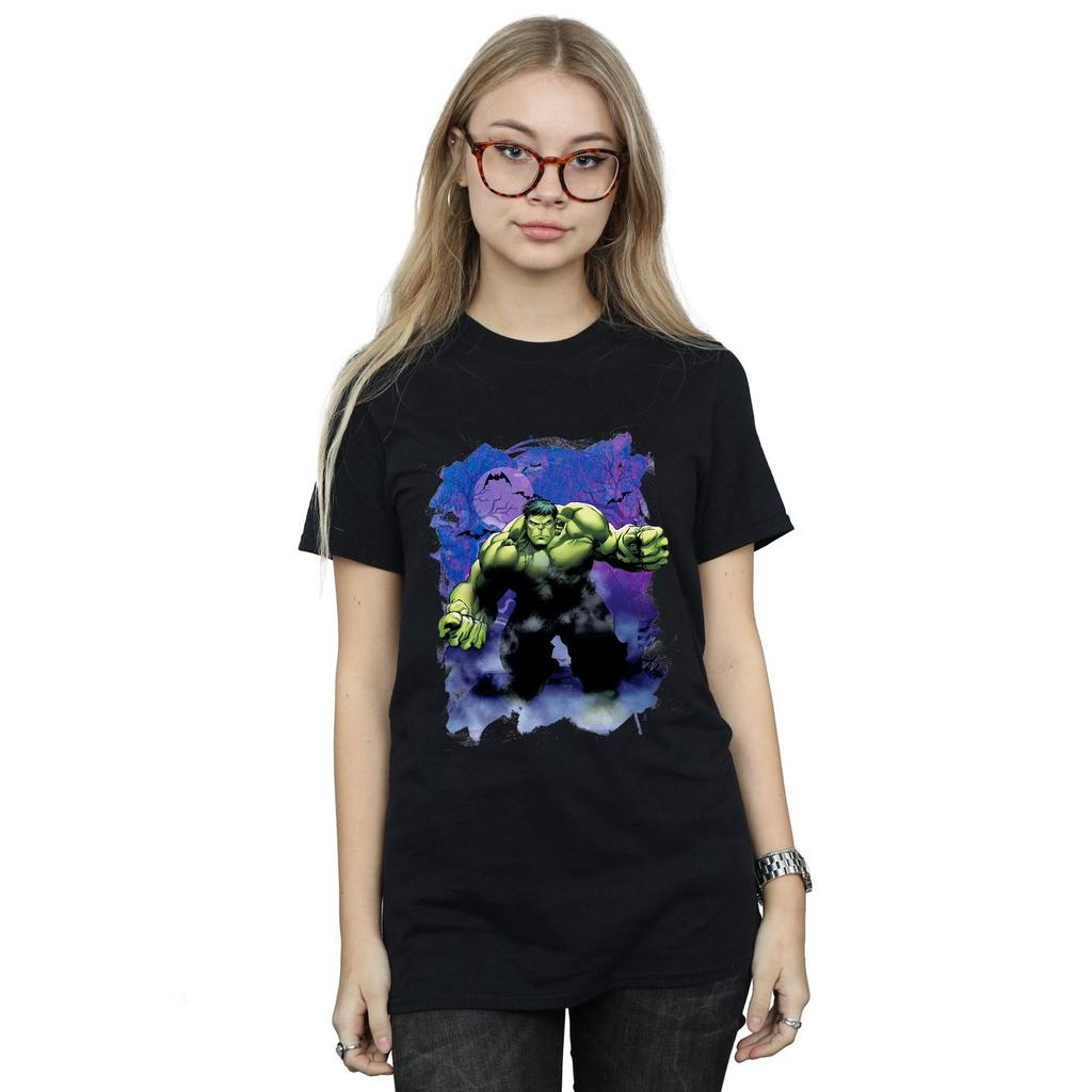 Marvel Womens/Ladies Hulk Halloween Spooky Forest Cotton Boyfriend T-Shirt