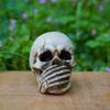 Halloween Skull Figurine See Speak Hear No Evil Resin Skeleton Head Realistic Human Skull Model Statue for Bar Home Table Decor