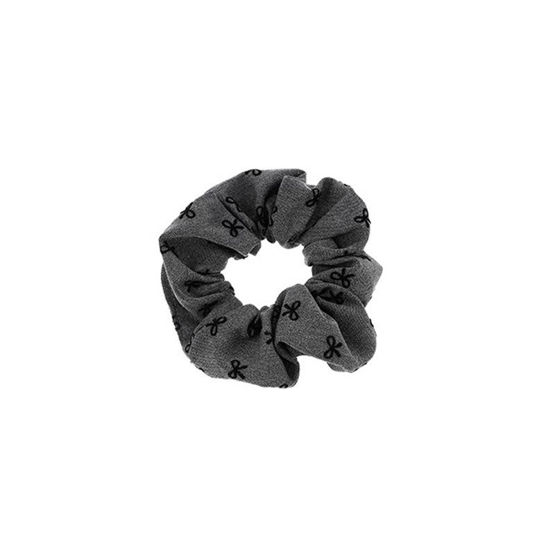 Резинка-бантик для волос All-Match серого цвета в горошек