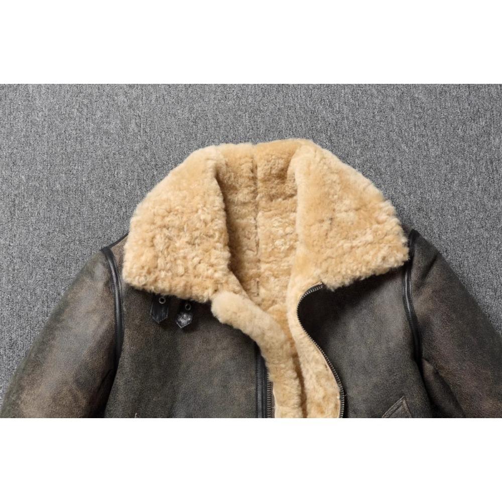 Китайский размер теплое пальто B3 Flight Coat для мужчин натуральная овчина меховая куртка мужская настоящая овчина шуба зима