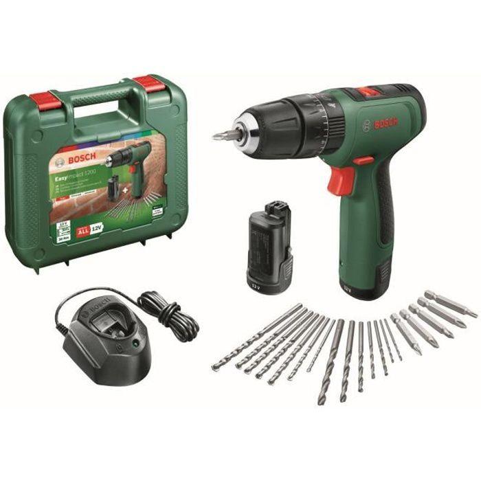 Ударная дрель Bosch - EasyImpact 1200 (2 аккумулятора 12 В, 1 зарядное устройство, 1 двусторонняя насадка для шуруповерта) - PowerForAll