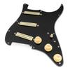 Musiclily Pro-SE ST-DPHA SSS Pre-Wired Pickguard with Alnico 5 Single-Coil Size Humbuckers for Strat Electric Guitar Black Zebra Pickups