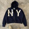 Европейская и американская модная брендовая куртка с вышитыми буквами, свободная толстовка с капюшоном для мужчин Y2k Harajuku Retro на молнии