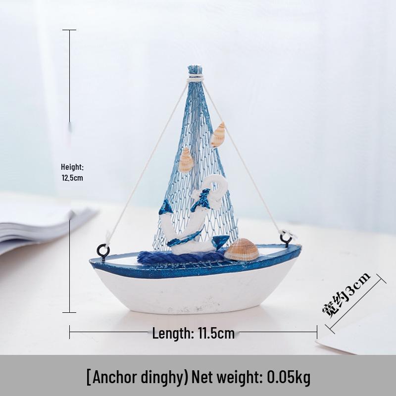 Solid Wood Sailboat Ornaments: Mediterranean Table Decorations & Creative Photography Props