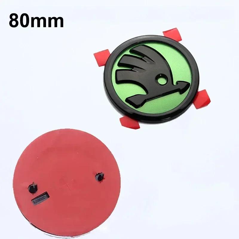 8/9cm ABS Car Front Rear Emblem Sticker for SKODA Rapid Octavia Fabia Laura Superb Kodiaq Karoq Auto Replaced Badge Accessories VE6