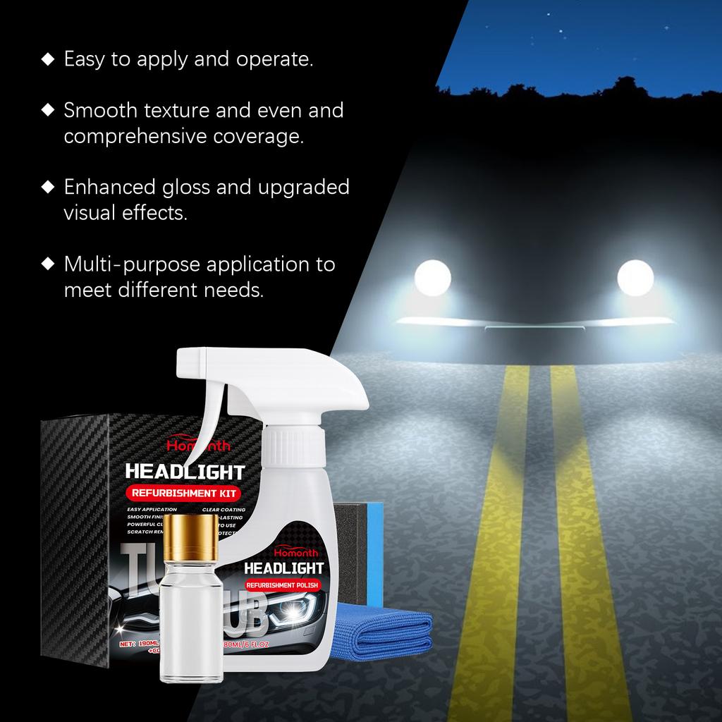Car Headlight Restoration Polishing Kits Headlamp Scratch Remover Repair Cleaning Paste Remove Oxidation Headlight Polish Liquid