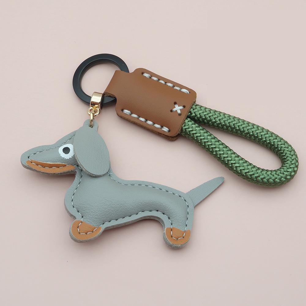 Модный брелок для ключей в виде таксы, мультяшный щенок, сумка, подвеска из искусственной кожи, вешалка, украшение для сумки