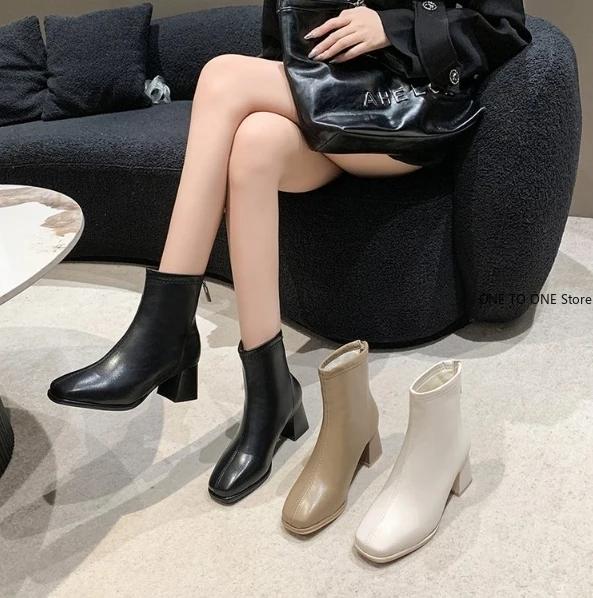 Модные женские ботильоны на высоком каблуке с острым носком, сексуальная обувь для женщин 2025, новые классические повседневные ботинки на молнии сбоку, женские ботинки, ботильоны на каблуке