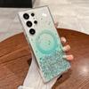 For Samsung Galaxy S24 S23 S22 Plus Ultra Bling Glitter Sequin Magsafe Magnetic Wireless Charging Phone Case Epoxy Soft Cover