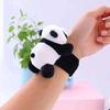 Slap Bracelet Cartoon Panda Doll Decor Color Matching Elastic Flexible Band Soft Plush Snap Bracelet Couple Gift Wrist Decoration Wrapping Slap Band