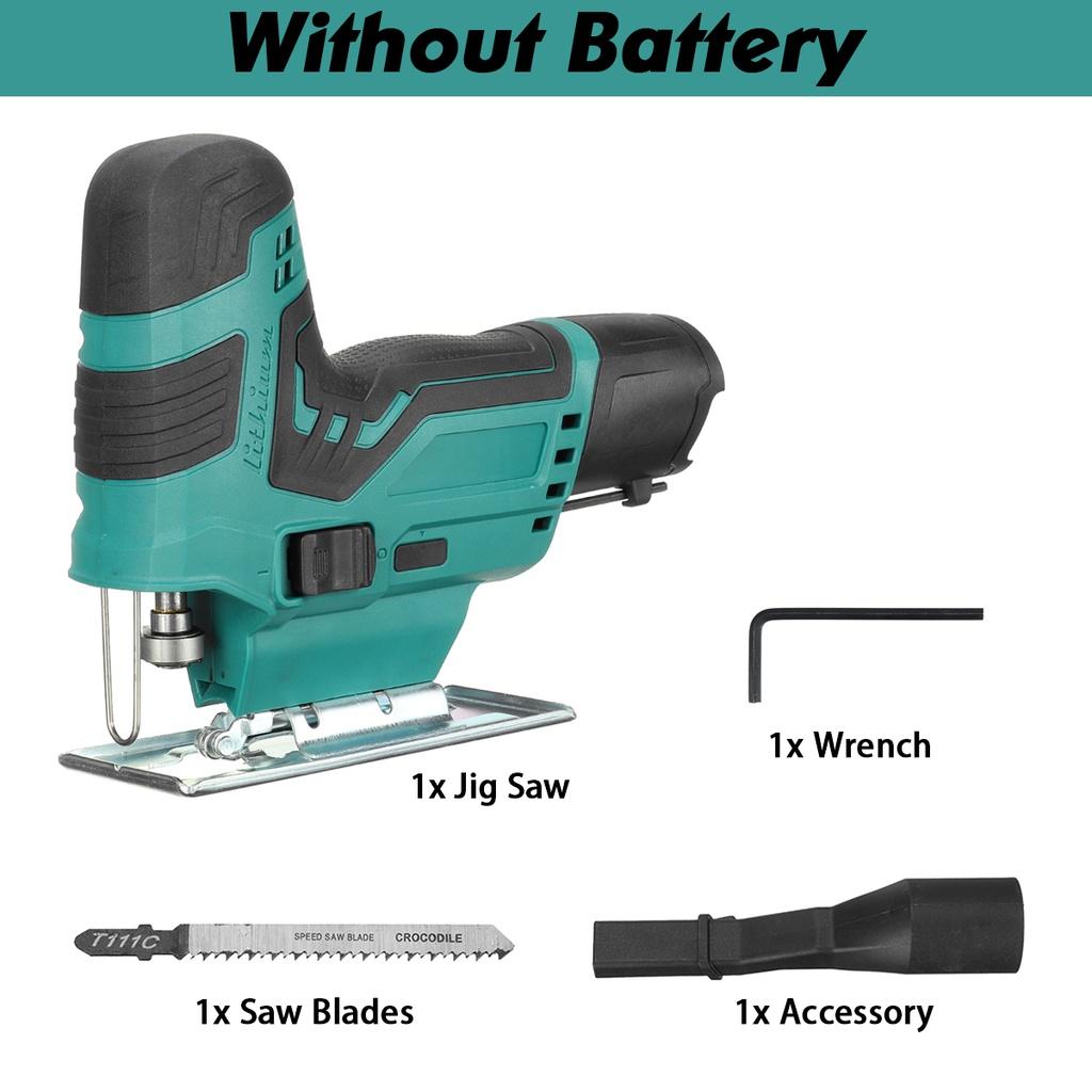 12В 1080Вт Портативная электрическая пила Обрезная лобзиковая пила Аккумуляторные деревообрабатывающие электроинструменты Резак по дереву с 1/2 аккумулятором