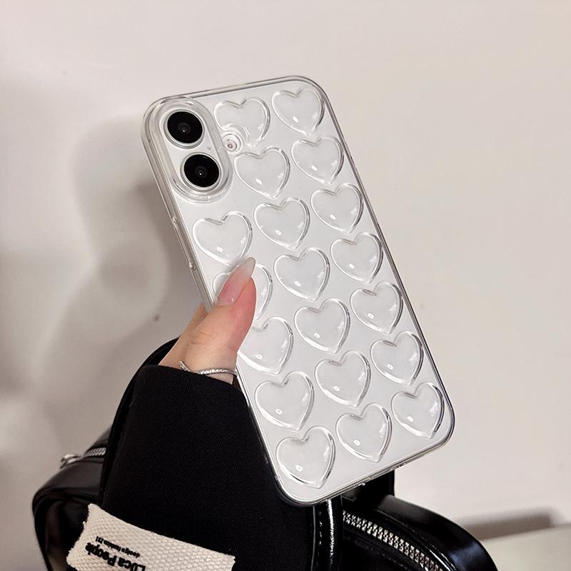 Модный прозрачный чехол из мягкого силикона в форме сердца для iPhone 17 Air 16 15 14 13 12 11 Pro Max 16 Plus