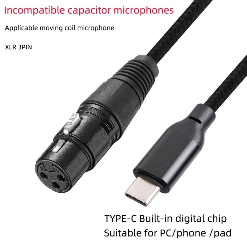 Кабель Type C USB C к Женскому Кабелю Записывающий Шнур Разъемы Адаптеры Подходит для Студийного и Сценического Использования Провод