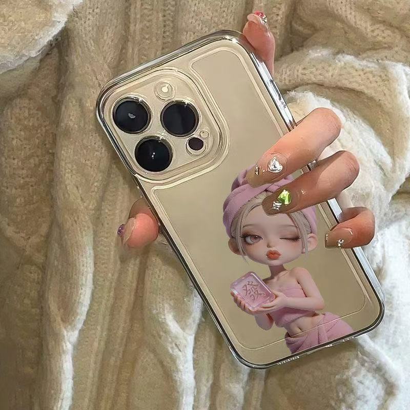 Девушка с индивидуальностью наносит чехол для мобильного телефона iphone17promax apple 16/14pro Guochao 13/12/15/11x