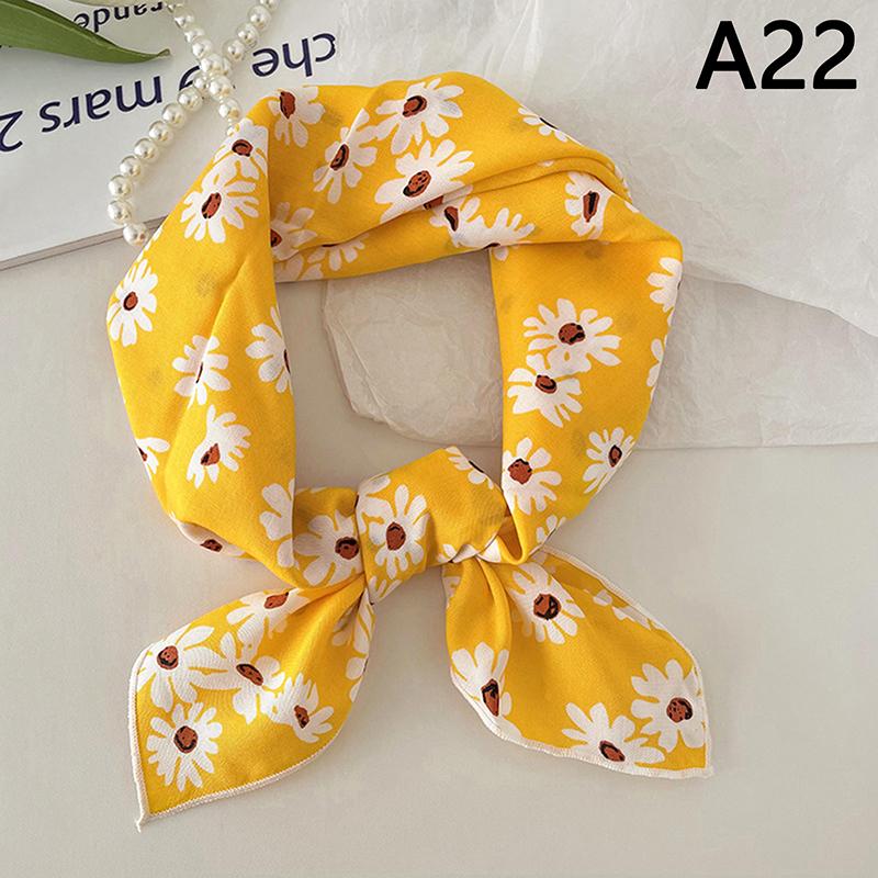 56Cm Ladies Headband Cotton Linen Square Scarf Korean College Girls Elegant Neck Scarves Sun Protection Headscarf
