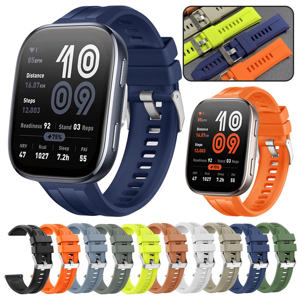 22-мм спортивный ремешок для Huami Amazfit Bip 6 5/GTR 47мм 4/3Pro/Balance2 Силиконовый браслет на запястье для Samsung Galaxy Watch3 45мм Браслет