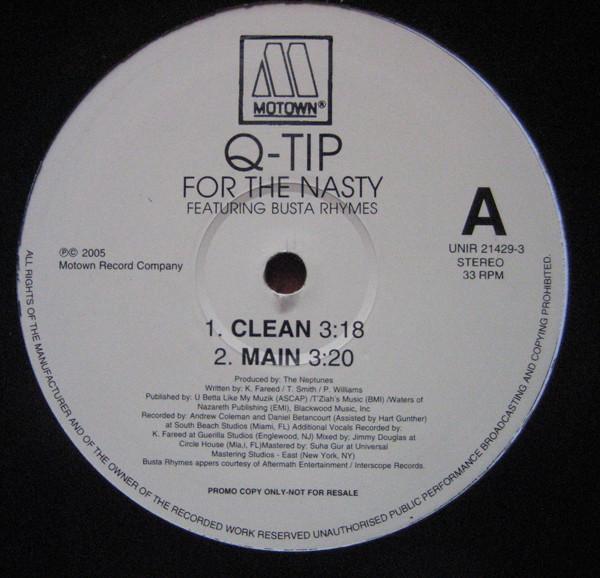 12-дюймовая пластинка QTIP BUSTA RHYMES For The Nasty UNIR214293 Motown 2005 Хип-хоп/РнБ из США Б/у