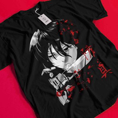 Футболка Атака Титанов Микаса Аниме Эрен AOT Леви SNK Манга Графическая Унисекс Футболка BB194