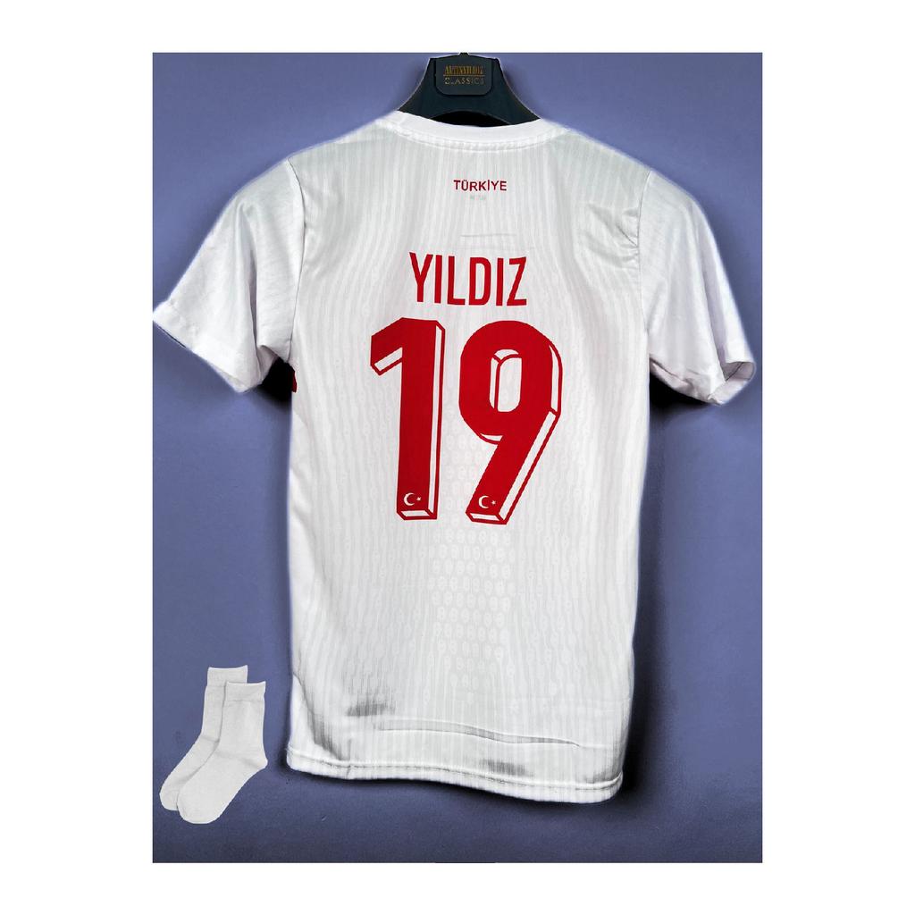 Euro 2024 S.kilisoy-kenan Yildiz White Child Football Jersey 2 Set (jersey-shores-chorap-bilelik)