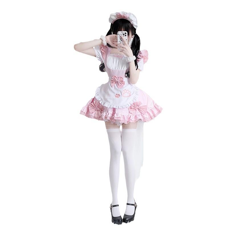 Pink maid outfit, Japanese style cosplay Anime Maid Dress for Girls cos Maid uniform, princess dress