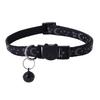 Cat Collar Adjustable Pet Collar with Bell And Safety Release Buckle Star Moon Print Breakaway Nylon Collar for Kitten Cats