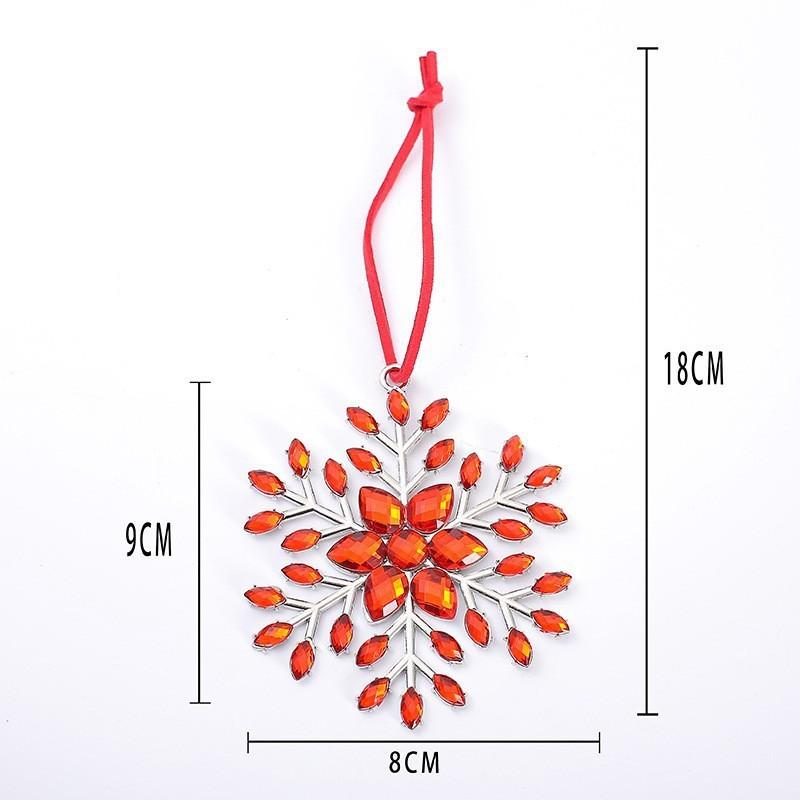 Best-selling Christmas Snowflake Zinc Alloy Ornaments Colorful Snowflake Pendants Christmas Trees Small Commodities