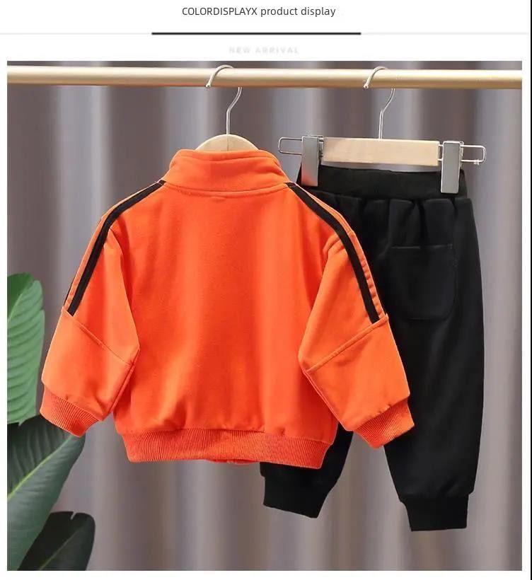 Детский модный костюм-двойка с длинным рукавом для весны и осени