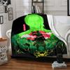 1Pc Green Warrior Spirit Flannel Blanket, Soft And Comfortable, Casual Warm, Camping Travel, Christmas, Halloween Xmas Gift N1149