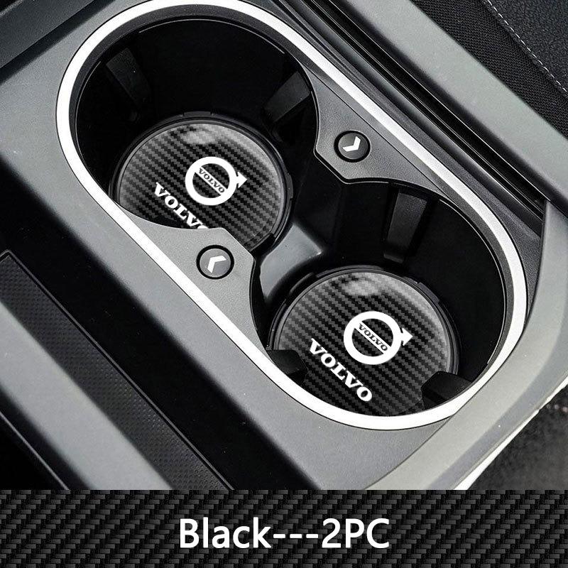 Car Water Cup Mat Auto Logo Pad Anti-noise Coaster Mat For Volvo XC60 S60 V40 V50 V60 S80 S40 C30 AWD C70 S40 S60 S80 S90 T6 V70