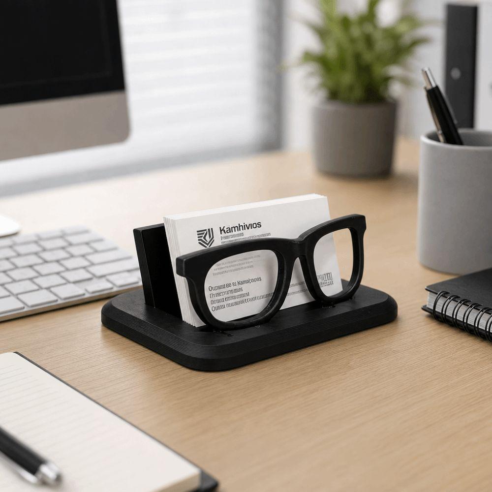 Resin Business Card Display Stand Frame Modern Desk Organizer Women Men