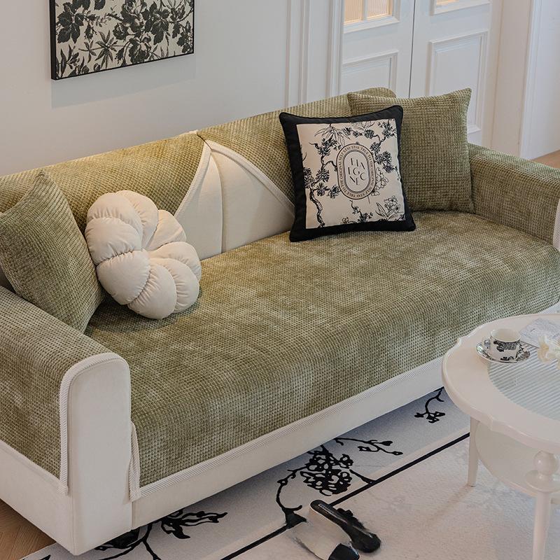 Диванная подушка в кремовом стиле Four Seasons, универсальное полотенце с полным покрытием, полностью завернутый чехол, вафельная высококачественная диванная подушка, нескользящая