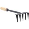 Lurrose 32cm Mini Iron Garden Rake with 5 for Loosening Soil and Mixing Gardening Hand Tool Teeth, Fertilizer,