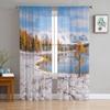 Mix Of Autumn And Winter In The Mountains Chiffon Sheer Curtains for Living Room Bedroom Window Curtain Voiles Tulle Cortinas