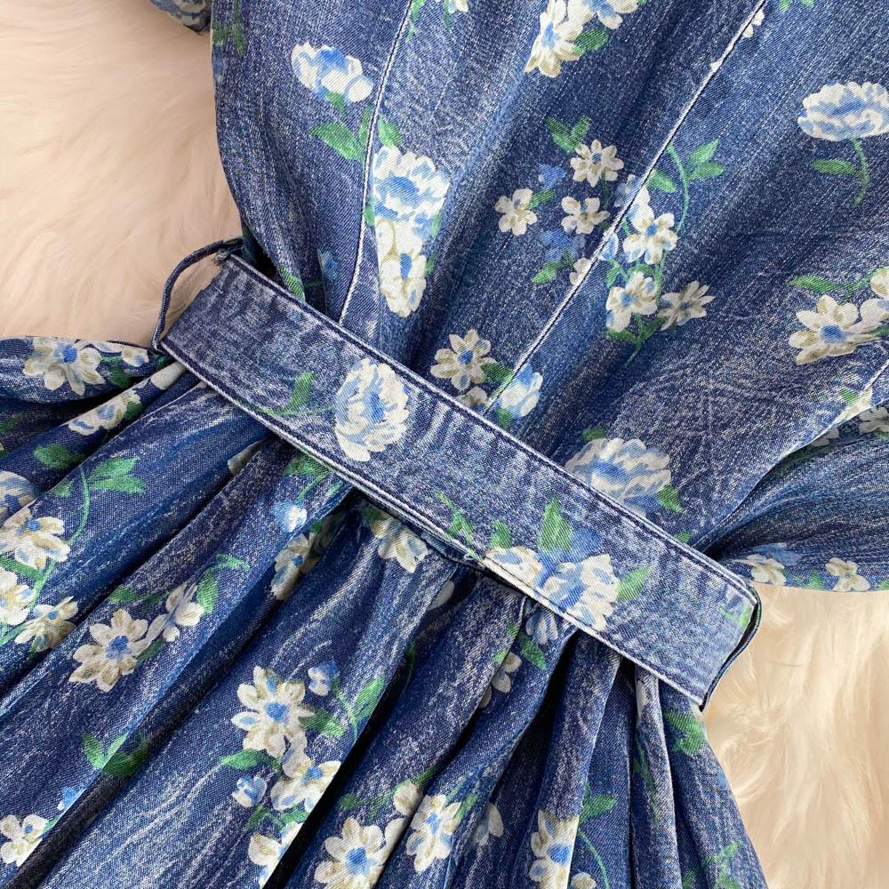 RUGOD Летнее элитное темпераментное платье трапециевидной формы с v-образным вырезом и короткими рукавами и короткими рукавами, тонкое платье трапециевидной формы с принтом, элегантное длинное свободное платье