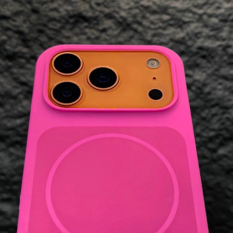 Роскошный Чехол из Жидкого Силикона Конфетного Цвета для iPhone 17 Pro Max 17Pro Мягкие Бамперные Чехлы для iPhone17 Pro Max Магнитный Чехол